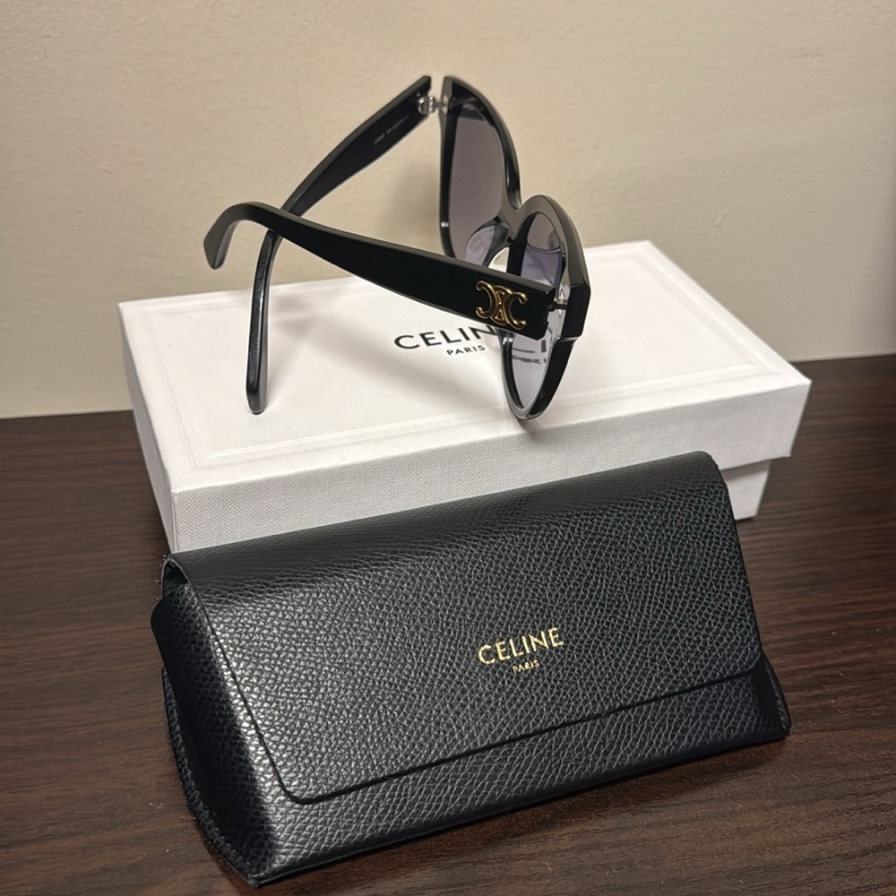 Celine Black Sunglasses with Gradient Gray Lenses - Picture 2 of 7